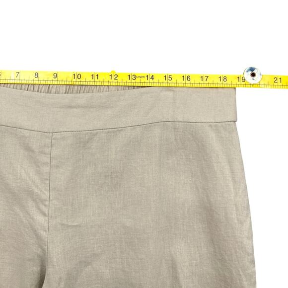 Eileen Fisher Beige Elastic Waistband Linen Capri Pants Womens Size Large - Picture 5 of 7